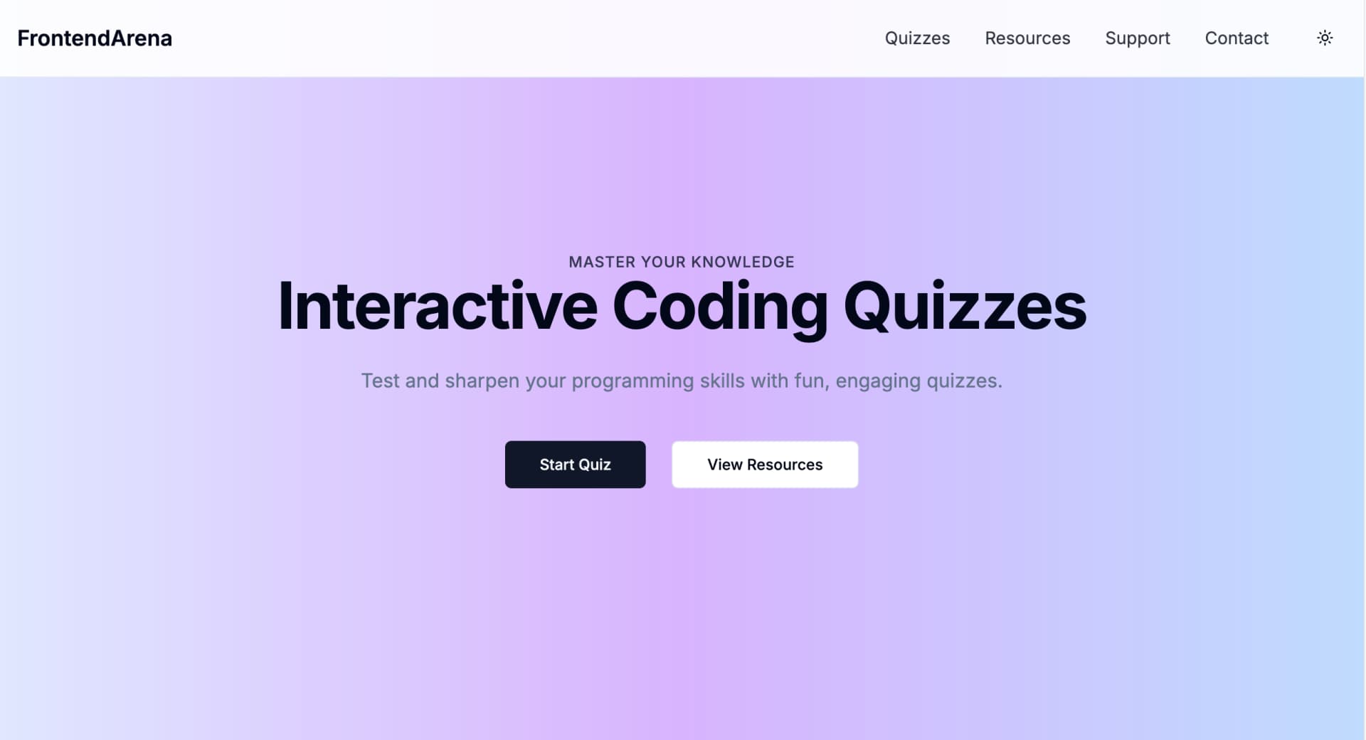 Frontend Arena - Developer Quiz Platform