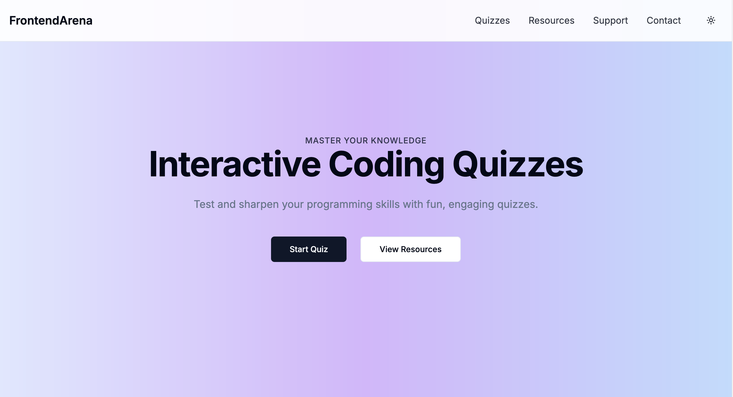 Frontend Arena - Developer Quiz Platform